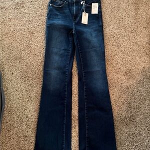 Good American Deep Indigo Flare Jeans